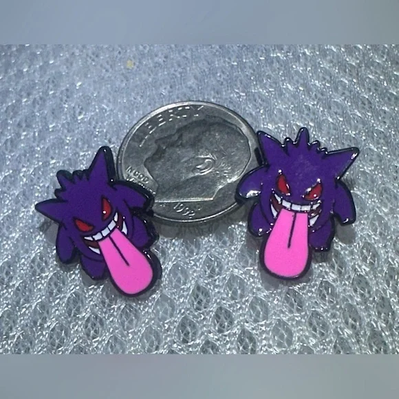 3 For $35 Pokemon Gengar Tongue Stainless Steel Enamel Stud Character Earring - Picture 6 of 6